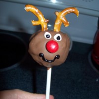 Reindeer Cake Pops First time making cake balls or pops. Chocolate!!