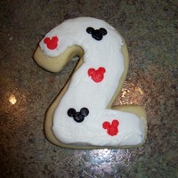 Mickey Mouse Cookies Made these sugar cookies for a friend's son's birthday. Used BC icing as she doesnt like Royal Icing.