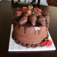 Chocolate Anniversary Cake 2nd anniversary cake for some friends!