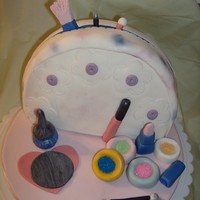 My First Make-Up Inspired by a dede brown design! Everything is edible. I used sanding sugar to mimmick the eyeshadow