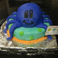 Octopus Brithday Cake octopus cake for my bestfriends 15th birthday. its a little rough but i think its alright :)