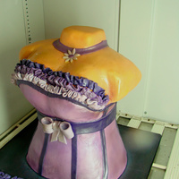 Corset Bridal Shower Cake entire bodice is chocolate cake with banana filling...covered with fondant and decorated with gumpaste...tfl