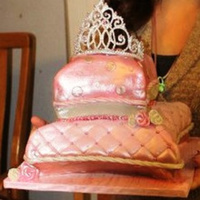 Princess Baby Shower Cake carved pillow cake...my first royal icing tiara...i was pretty happy with how it turned out...