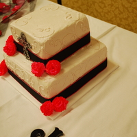 My First Vow Renewal Cake Well, its far from perfect, but those were also my first gumpaste carnations. I airbrushed them hot pink (brides color) and put some hot...