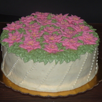 Poinsettias Buttercream with royal icing poinsettias