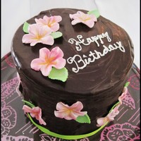 Chocolate Ganache Covered Birthday Cake I did a tall 6 inch round cake with layers of vanilla and chocolate cake. Between them I put strawberry swiss meringue buttercream and...