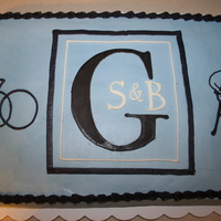Monogram Bridal Shower This is a white cake covered in BC with the letter "G" in fondant. This specific monogram logo was requested and I added the...