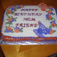 Birthday Cake BC cake with lemon filling , RI Pansies, This is my first cake i have made for someone outside of my wilton class.