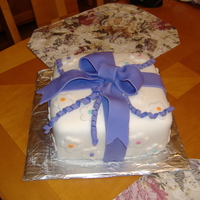 Fondant Cake 1st fondant cake from Wilton class level 3