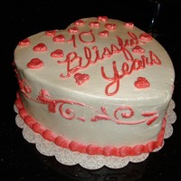 Our 10Th Anniversary Cake Made this for our 10th Anniversary. My first time using stencils. Mermaid Bakery Vanilla Butter Cake with Indydebi's Buttercream.