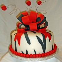 Zebra Cake Lemon zebra stripe cake with bow. I used the method where you cut out the stripes first and use your rolling pin to press them into the...