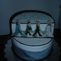 Beatles Abbey Road Cake This is my third decorated cake that my best friend wanted for her boyfriend. I took a steak knife and just carved the outlines in a piece...