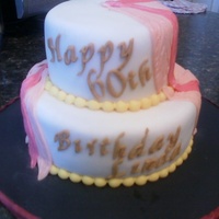 Floral Birthday Cake 2-Tier Yellow Cake with Fondant Frosting and 50/50 Petals