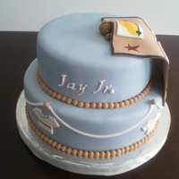 Jay Jr. Baby Shower Cake Baby Shower Cake, 2-tier each 3-layers with Cream Cheese filling covered with Fondant, baby and blanket made from fondant/gumpast and...
