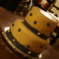 Peach Fantasy First competition cake; 2nd fondant cake ever....marshmallow fondant, sour cream cake/blackberry filling. :)