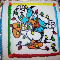 Donald Duck With Christmas Lights first attempt at a fbct! LOVE it! but outline wanted to come off before i finished. turned out ok i guess.