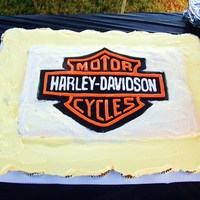 Harley Cupcake Cake harley logo done in royal icing and fondant. used double stick tape to hold them in place since i had to transport it already done-best...