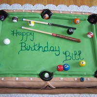 Pool Table balls made from airheads & starburst, sticks are dowels, rest is fondant.