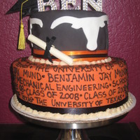 University Of Texas Graduation Cake This was for a graduate of UT from the engineering dept.
