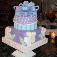 Blue And Purple Coconut cake and chocolate buttercream.