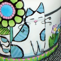 Groovy Cat Cake Thanks to Susan Faye of undertheoaks.net for allowing me to base this cake on her very cool artwork. I hope I did her justice. Cake for my...