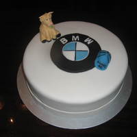Bmw Car Cake Chocolate cake with fondant billy goat and covered in fondant.