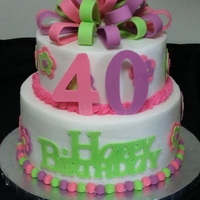 40Th Birthday I made this cake for my sister-in-laws' 40th Birthday. The bottom cake is alternating layers of chocolate and strawberry cake with a...