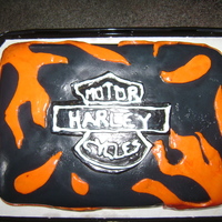Harley Cake This is a cake I did for our neighbors.They were having a "beginning of summer" bash and they are avid Harley Davidson riders so...