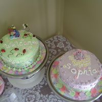 Baby Shower Cakes these are the cakes I made for my sisters' baby shower. The baby's name is going to be Sophia and she is going with a Winnie the...