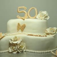 50Th Golden Birthday Cake 