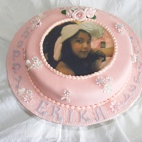 Erika's 13Th Bday Cake black forest cake w/ fondant icing, edible photo, gumpaste flowers & butterflies