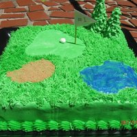 Father's Day Golf Cake My husband and father go gaolfing every Father's Day so I thought this would be fitting. The trees are made from sugar cones.