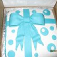 White And Teal Bow Cake MMF bow