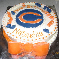 Chicago Bears Girly Cake I got inspiration for this cake from candicedianeflores, another great cc memeber. I needed to make a chicago bears cake look girly and a...