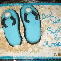 Flip Flop Bridal Shower I made this cake for my best friends Bridal Shower that I hosted. Teal and Black are her colors and we are wearing flip flops in the...