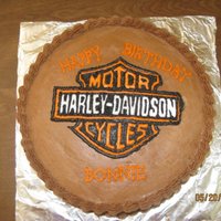 Harley Davidson Cake This cake was made for a friend who loved Harley's. The Harley symbol is a FBCT.
