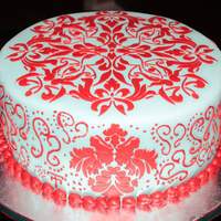 Teal And Red Bridal Cake My first order for a cake.