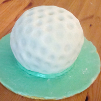 Golf Ball Cake Made for my 9 year old son's birthday at the same time as my Apple Logo Cake for my 16 year old son's birthday (doubly hard work...