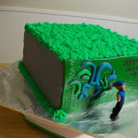 Tagging I tried to imitate the birthday boy's art. It was definitely a unique request for a cake!