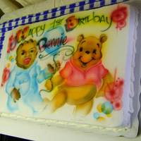 Airbrushed Birthday Cake With Portrait Another of a line of challenging Cakes to decorate because of the cake being a butter cream frosting...such a soft and delicate surface to...