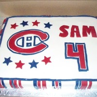 Go Habs Go Sam Montreal Canadian cake ... special request from this little boy who LOVES hockey.white pound cake with buttercream frosting.. covered with...