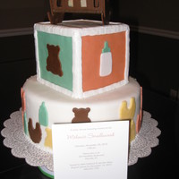 Fall Theme Baby Shower Fondant decorations to match invitations for fall themed shower, hand stenciled fondant cradle topper