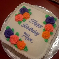 Happy Birthday! My friend asked me to make a cake for her mom's birthday. Its a raspberry lemonaide cake with buttercream. i wanted to practice a bit...