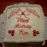 Happy Birthday! Birthday cake I made for my daycare providers birthday! It was a simple rainbow chip, as I think the kids will enjoy it most! Frosted...