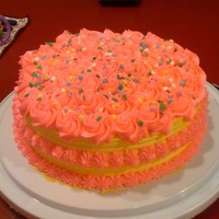 Birthday Cake My mother in laws birthday cake. It was raspberry lemonaid :-) YUM!