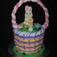 Easter Basket Easter 2010- Red Velvet cake. Everyone's on a diet, so I made it small