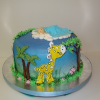 Baby In The Clouds Jungle Animal Gum Paste Cutouts W/BC Baby Shower Cake