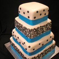 Square Fondant I made this square cake with fondant and black buttercream detailing. Thanks for looking!