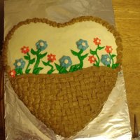 Heart Basket Of Flowers This is a vanilla pound cake with all buttercream decorations! This is the first cake I have done in 100% buttercream!