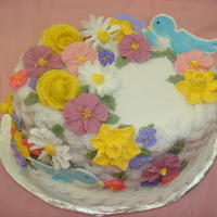 Wilton Course 2 Final Cake Basketweave was loose in the front where I first started but tightened up and looked good by the time I finished. Unfortunately the area...